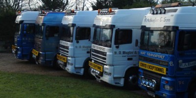 Trucks parked up for the weekend