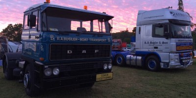 Our 1977 DAF 2800 owned from new and restored for shows parked alongside our DAF 105 8x4