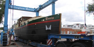 "Doris" being delivered to Gillingham Marina.