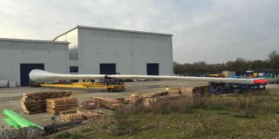 80M Turbine Blade transported on the Isle of Wight. The equivalent in length to 9 Double Decker Buses.